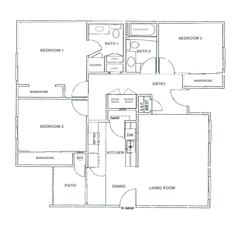 Floor Plan - 3 Bedroom - 2 Bath